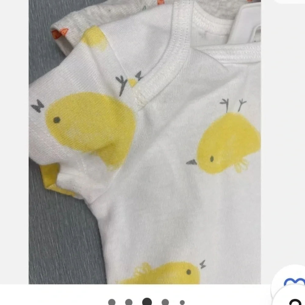 NWT Carter's Just One You Baby Unisex 2pk Chick & Carrot Bodysuit